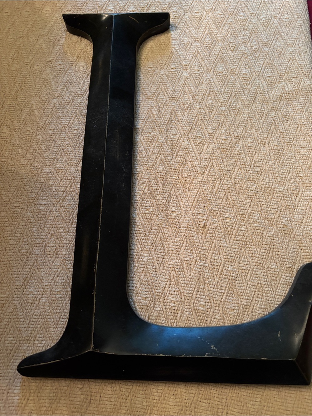 Black Decorative Letter 'L' Wall Sculpture - Unbranded